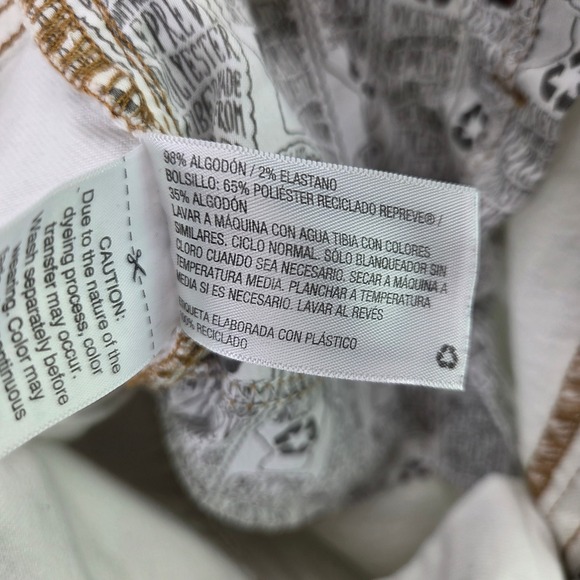 Wild Fable Highest Rise Denim Shorts Womens 4/27R White Cuffed Contrast Stitch - Picture 10 of 10